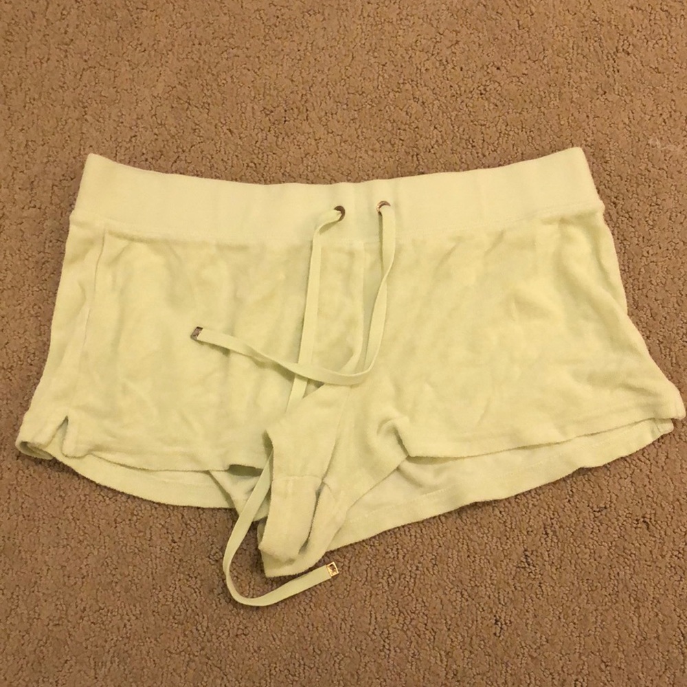 Juicy Couture Velour Shorts in Lime Green